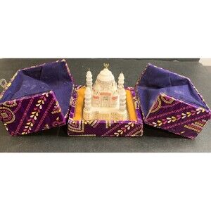 Souvenir Building Carved White Stone Taj Mahal India